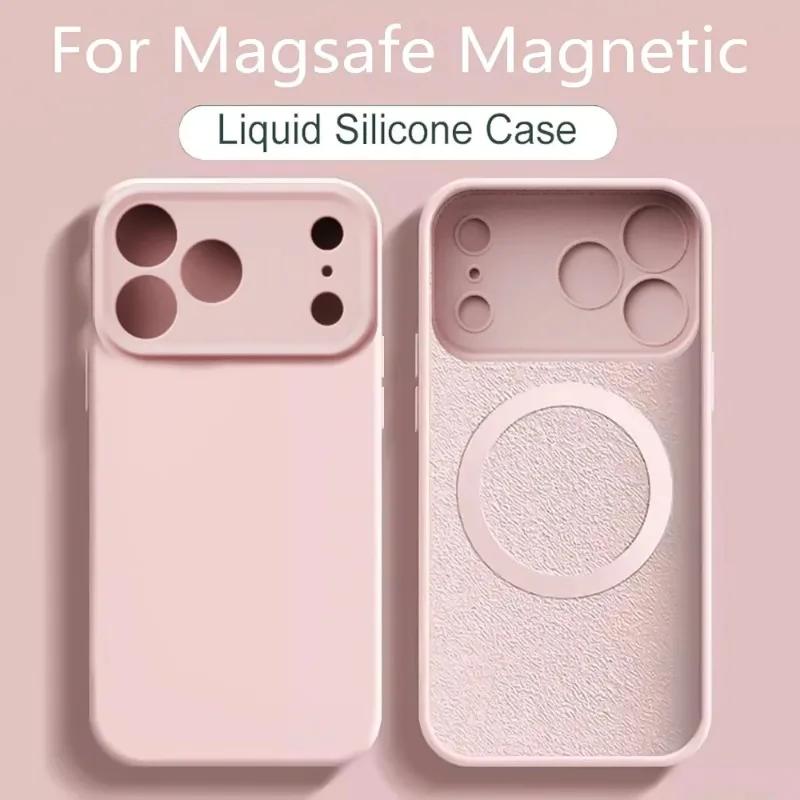Origina Liquid Silicone Phone Cases For iPhone 17 12 13 11 16 17 Pro Max Air 14 15  For Magsafe Wireless Charger Protector Cover