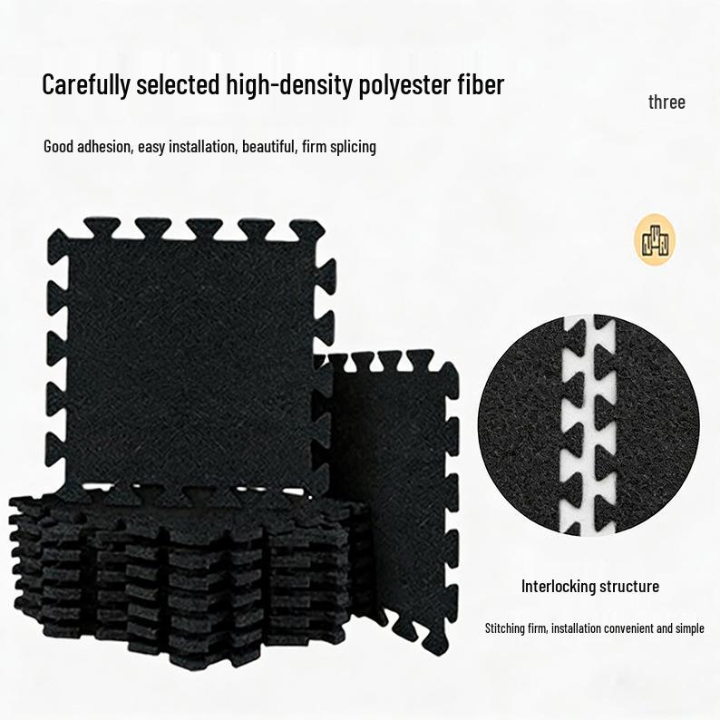 

Polyester Fiber Felt Floor Mat with Buckle for Crawling, Bedside, Bay Window, Living Room