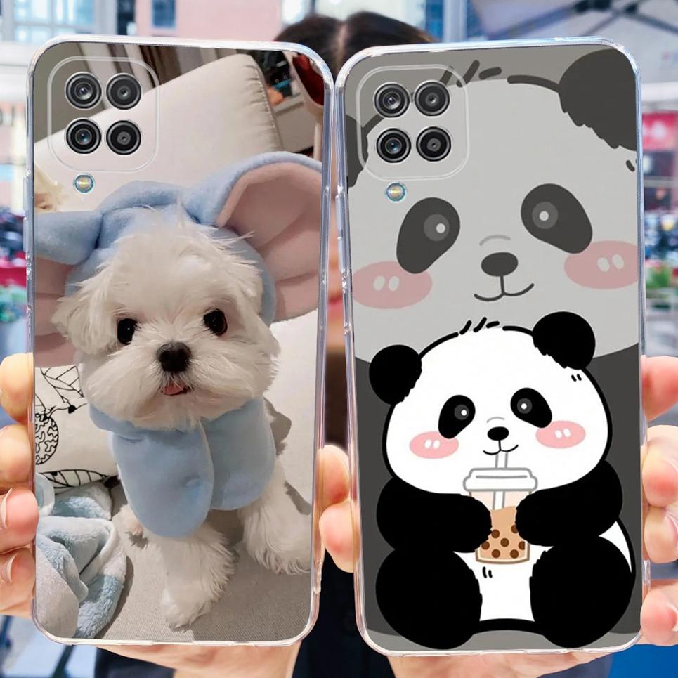 For Samsung Galaxy A12 M12 F12 Phone Case Romantic Cool Cartoon Bumper Samsung A22 A42 A82 Funda Soft Transparent Silicone Cover