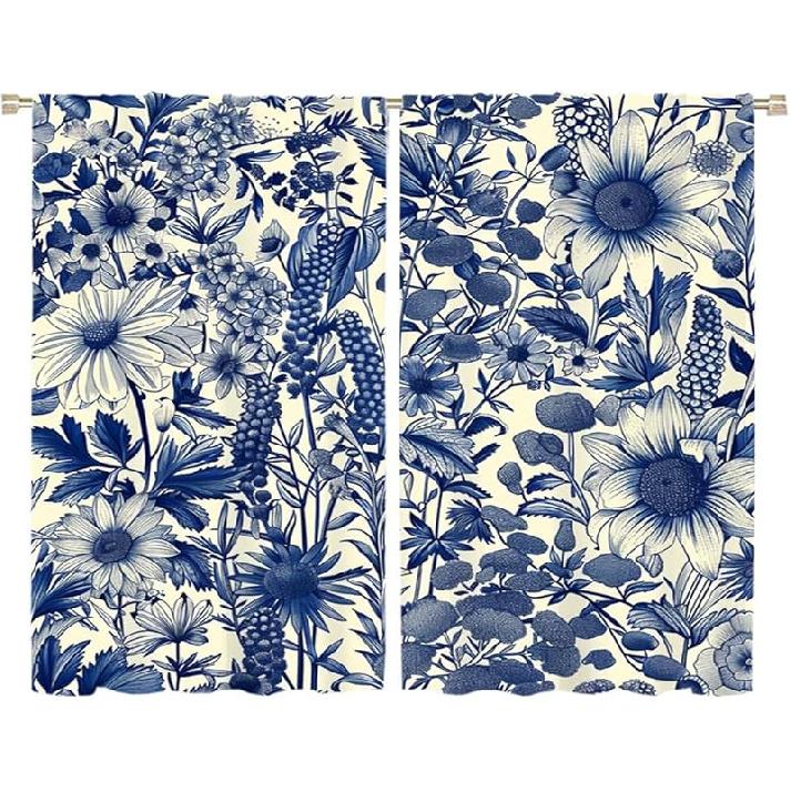 

Деревенские 70-е Акварельные Бохо Ромашки Блэкаут Шторы Винтажные Минималистичные Весенний Сад Цветочные Шторы для Гостиной, Спальни Или Столовой 2 21 W x 45 L (Pack of 2)