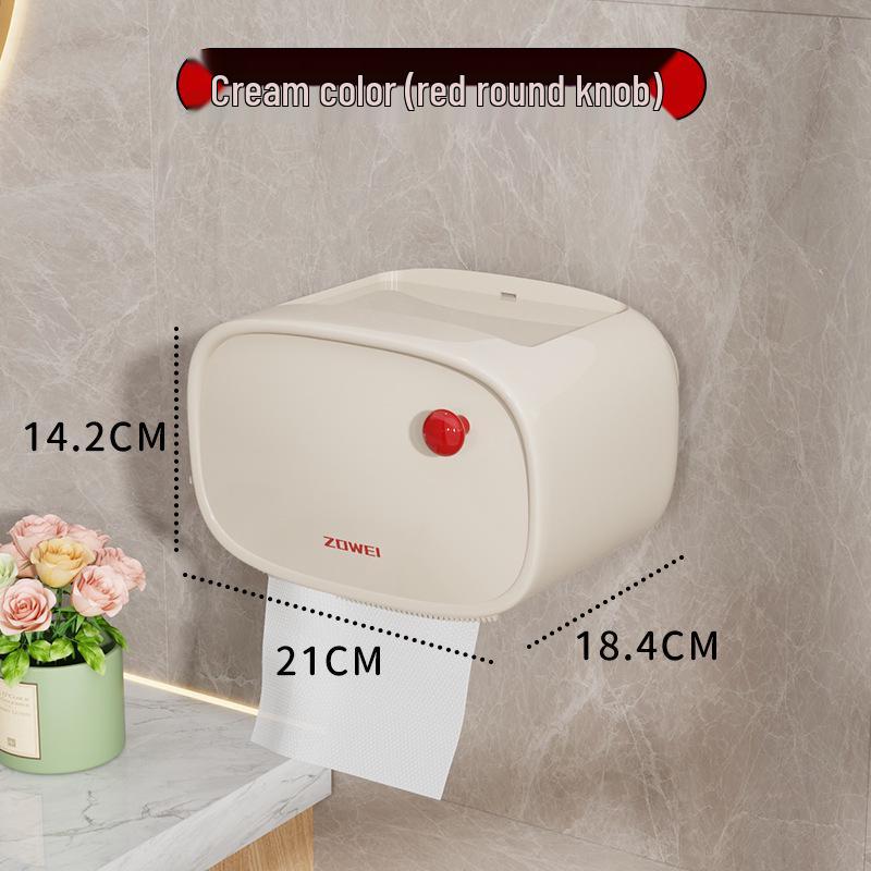 

Waterproof Suction Cup Toilet Paper Holder with Towel and Tissue Storage New Roll Tissue Box