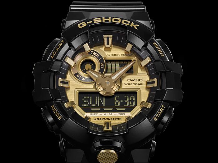 Casio Men's Resin 200M Water Resistant Analog Shock Resistant Quartz Watch GA-710GB-1A