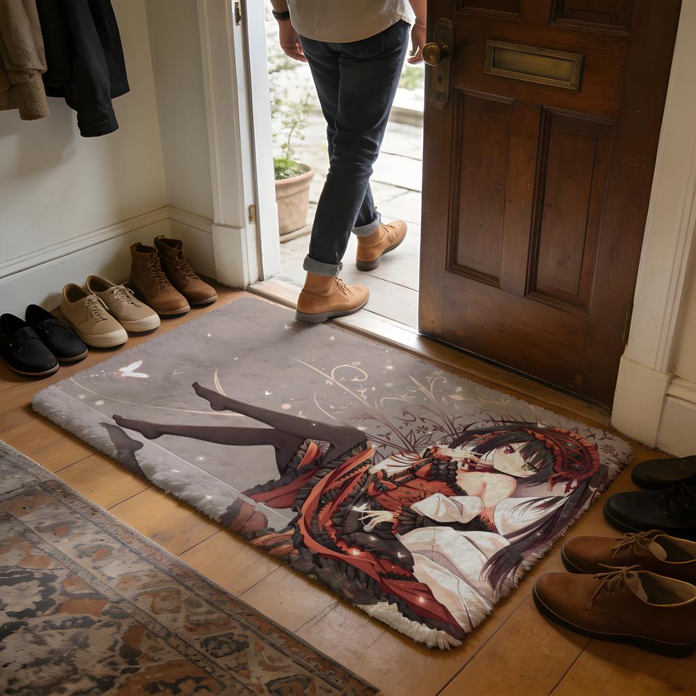 NNahida GGenshin IImpact Anime Game Floor Mat Soft Flannel Absorbent Mat Non-Slip Rug Home Bedroom Bathroom