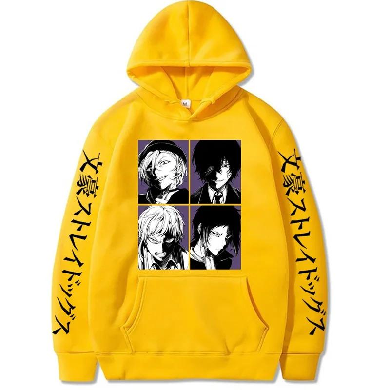 Bungou Stray Dogs Japanese Animation Hoodie Vintage Unisex Pullover Men Vintage Graphic Hoody Tops Oversize Clothing