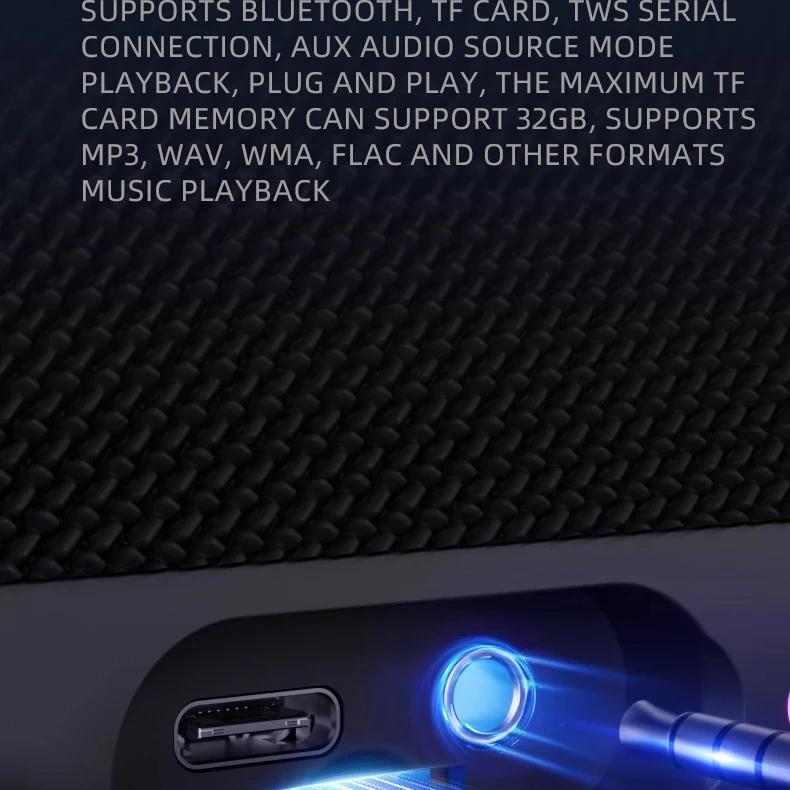 Portable Speaker,Wireless Bluetooth Speaker,IPX7 Waterproof, 40W Loud Stereo Sound,13H+ Playtime with Lights, for Home Outdoor