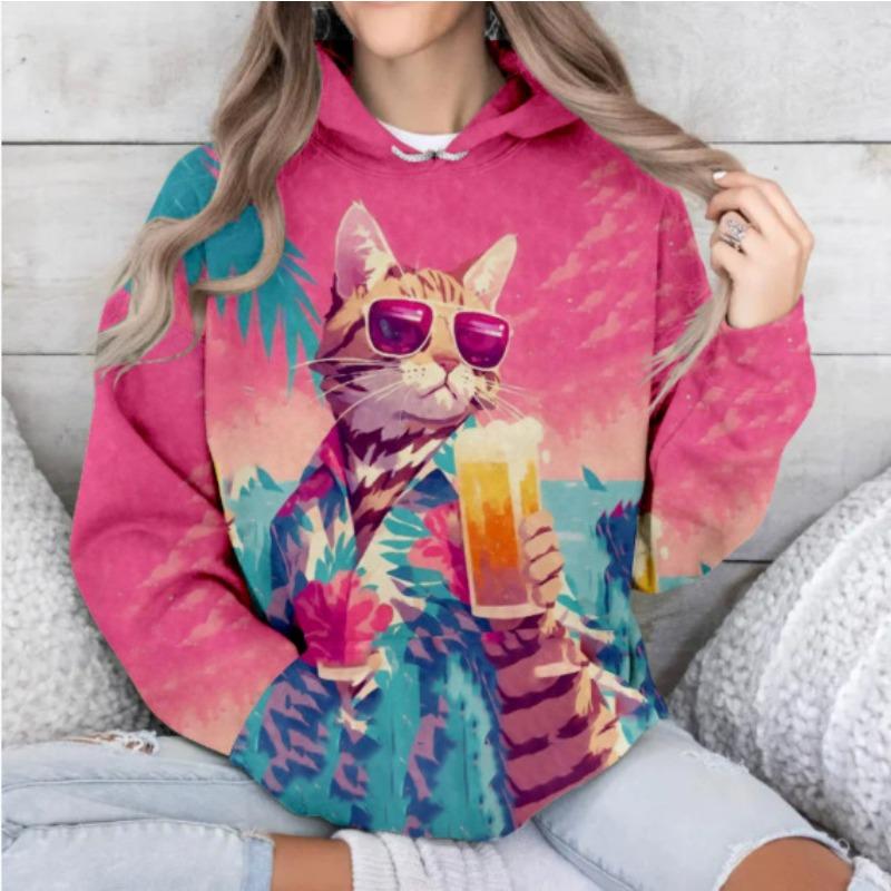 Women's Autumn and Winter 3D Printed Hooded Fashion Versatile Trend Breathable Casual Hoodies & Sweatshirts (women’s)