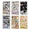 6 pcs Cute PET cat theme PET sticker bag handbag decoration stickers diy handbook material paper Scrapbooking Material