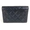 Chanel Cambon Line CC CC Mark Logo Compact Folded Wallet Leather Black/White
