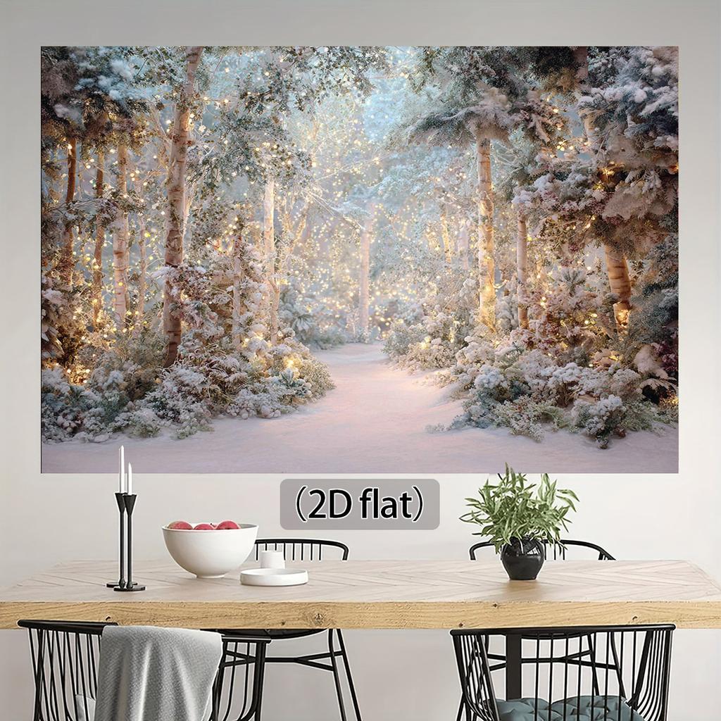 2D-Ebene, 1 Stück Hintergrundstoff im Winterwunderland-Thema, geeignet für Festival-Feierveranstaltungen