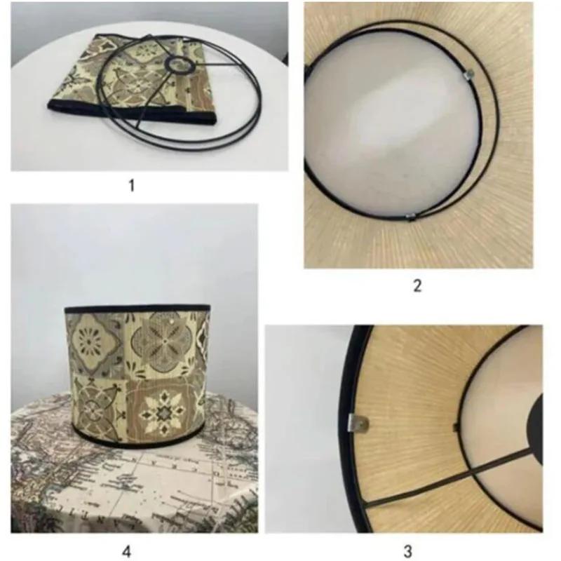 Japanischer Retro-Stil Bambus Lampenschirm Moderner Schlichter Blumenmuster Lampenschirm Ferienhaus Kronleuchter Lichtabdeckung Wandlampenschirm