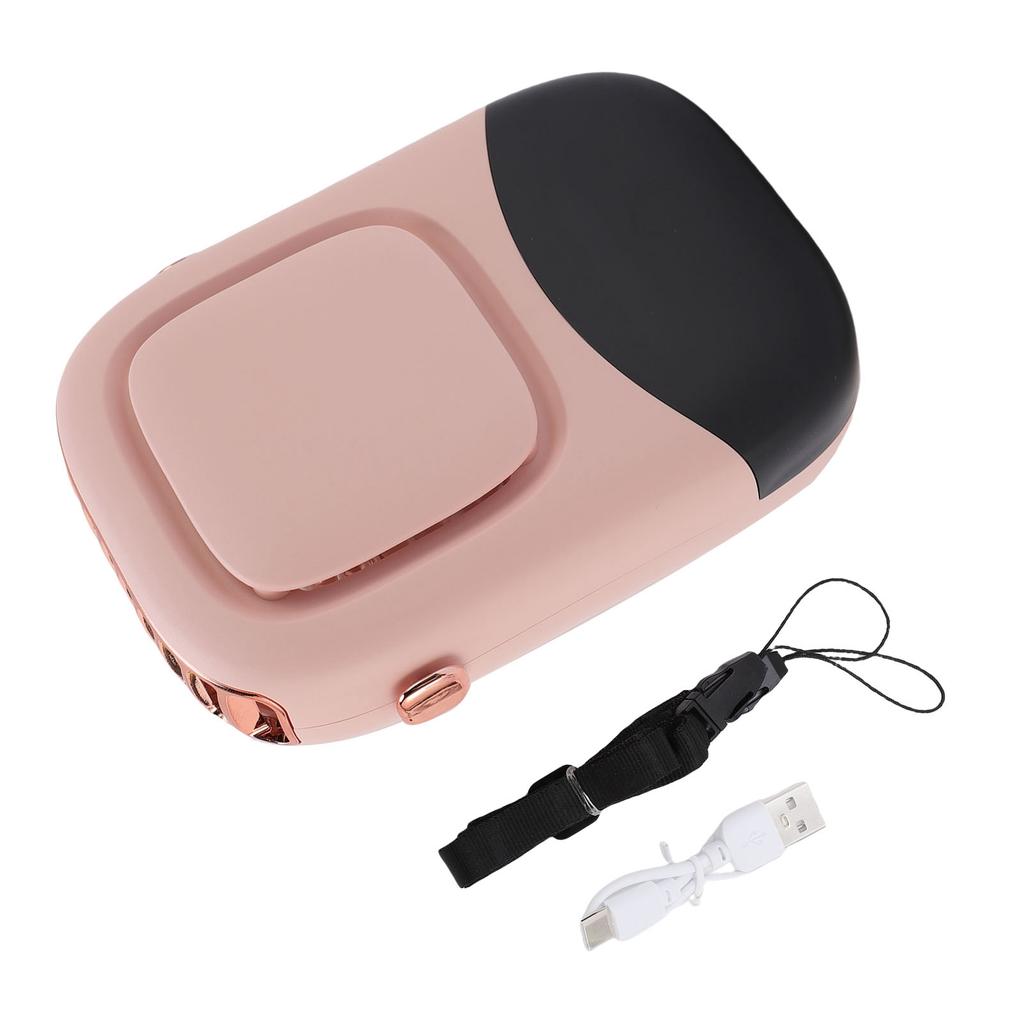 Hanging Neck Fan Powerful Long Battery Life USB Rechargeable Fan with Neck Strap for Outdoor Travel Roseate