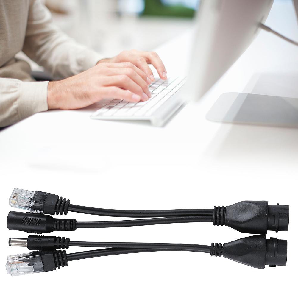 POE Adapter Cable NonStandard Waterproof Injector Splitter 12V(White )