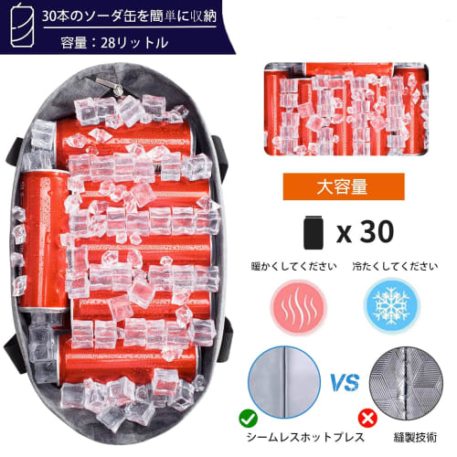 LHZK Insulated Eco Bag, Foldable Tote Bag, Lunch Bag, 28L Large Capacity Shopping Bag, Insulated Cooler Bag, Large Thermal Bag for Outdoor Activities,