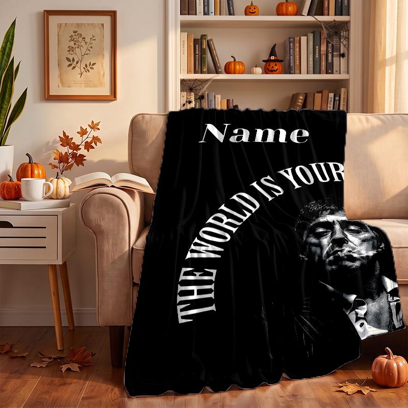 scarface Custom Flannel Blankets Soft Warm Cozy Throws for Home Decor Holiday Gifts