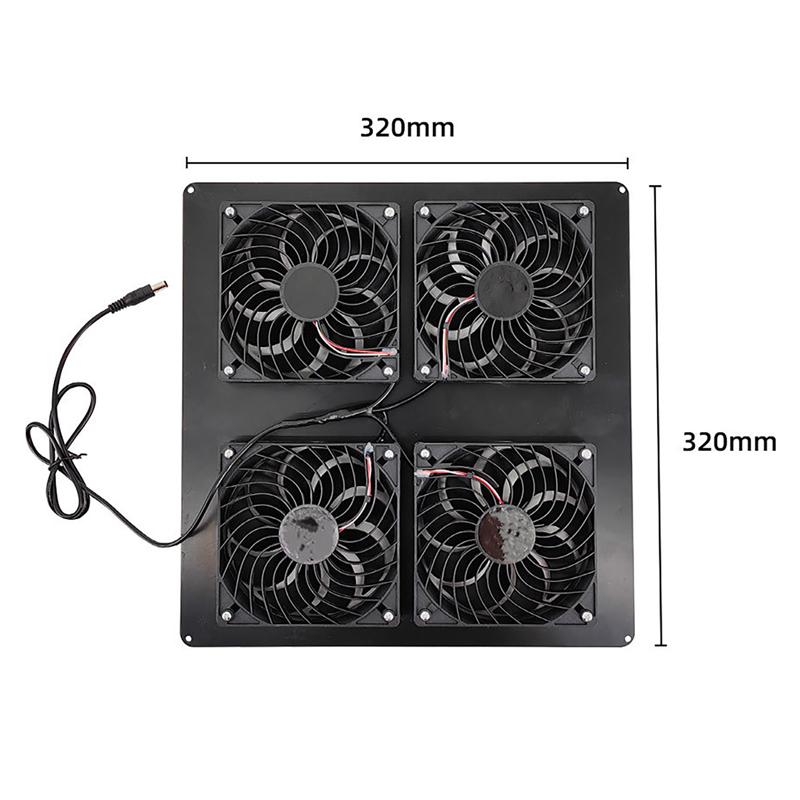 30W 18V Solar Abluftventilator Tragbarer Ventilator Solarpanelbetrieben 4 Ventilatoren Luftabsauger für Hunde- Hühnerstall Wohnmobil Gewächshausventilator