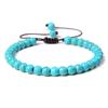 Natural Stone 6mm Beads Bracelet Adjustable Rope String Braided Bracelets For Women Men Amethysts Red Agates Lava Beaded Bangles