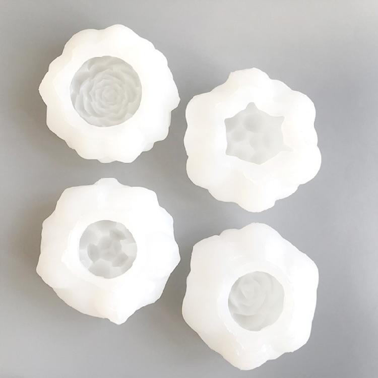 Moules en Silicone en Forme de Fleur pour Résine Époxy Bougie Faite Main Décoration de Maison Démoulage Facile Moule à Savon en Silicone