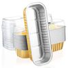 10pcs  Bread Tray (with Lid) - Sturdy And Stackable Aluminum Foil Can, Suitable For Cupcakes, Caramel Pudding, Cheesecake
