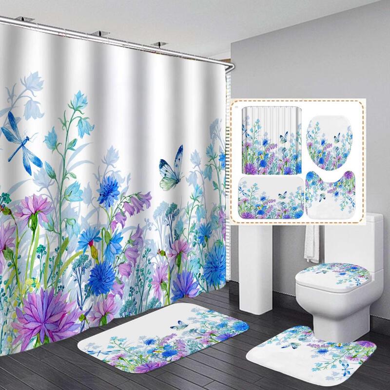Yipanduo Punch-Free Plant Series Shower Curtain