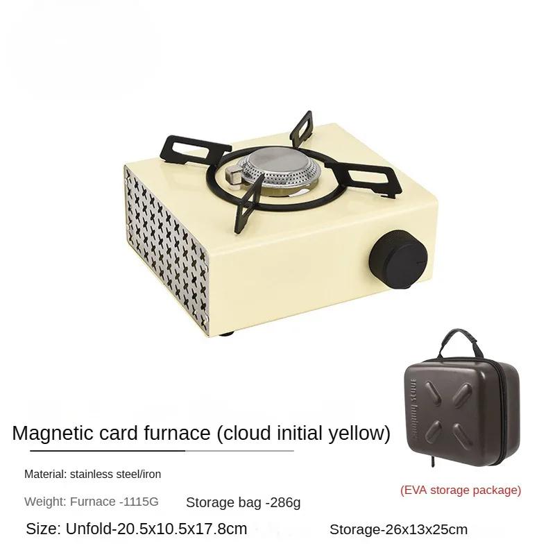 2000W Camping-Gaskocher Hohe Leistung Hohe Hitze Tragbarer Kassettenkocher Outdoor-Picknick Grill Kartenmagnetischer Herd Gas Tan