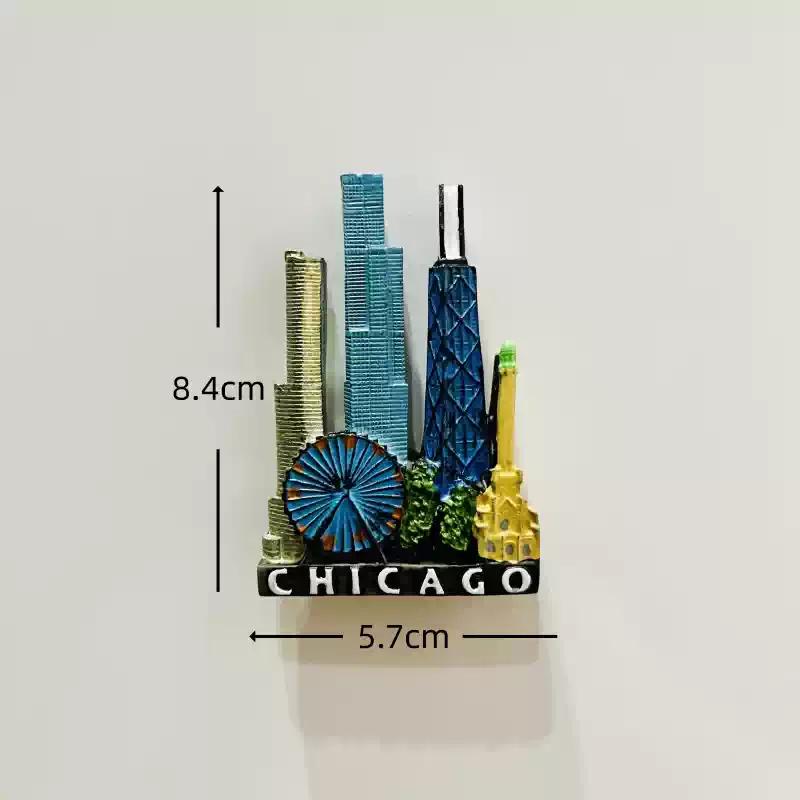 Vereinigte Staaten Chicago Kühlschrankmagnete Aufkleber Tourismus Souvenir Kühlschrankmagnete Aufklebersammlung Handwerk Dekoration Artikel