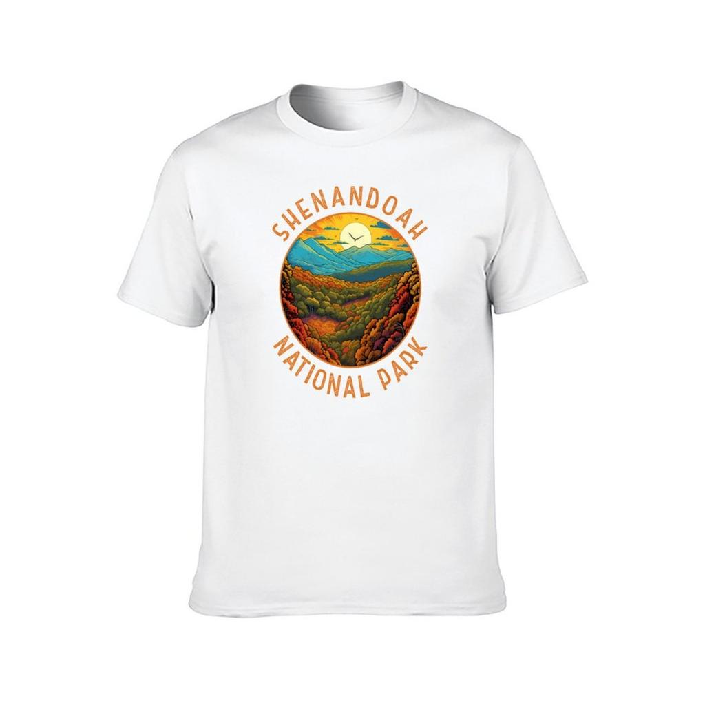 Shenandoah National Park Illustration Distressed Circle TShirt T Shirts for Man Graphic Funny Anime Tshirt TShirt