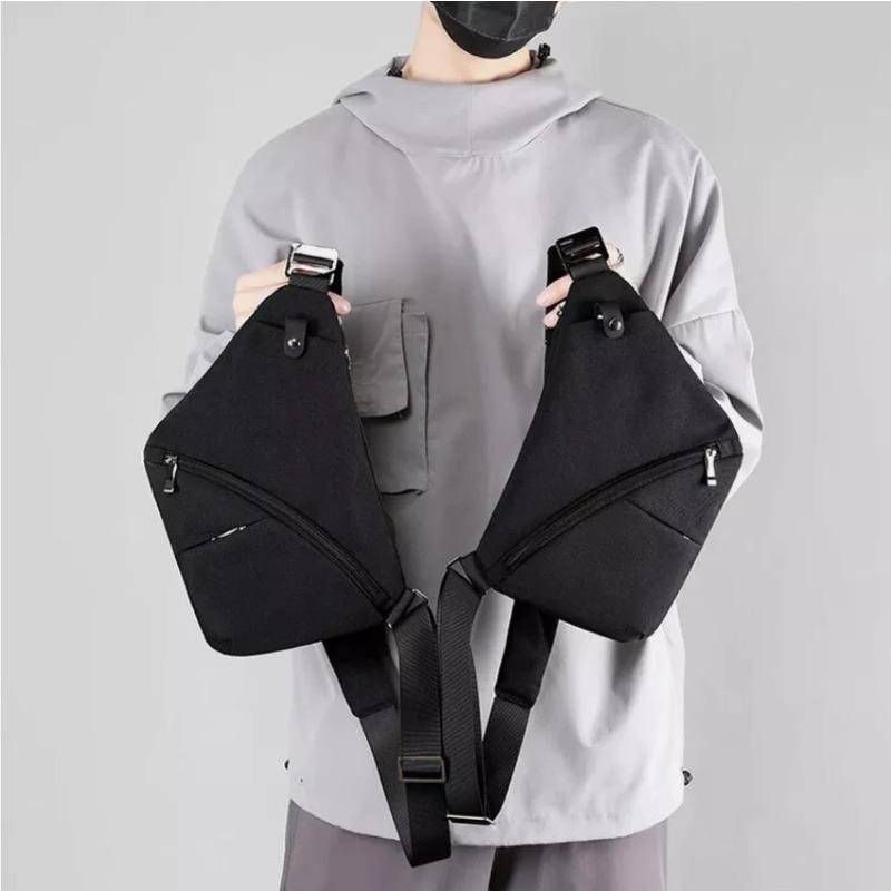 Men'S Chest Bag Cross Body Anti-Theft Chest Bag One Shoulder Travel Backpack Phone Key Earphones Storage