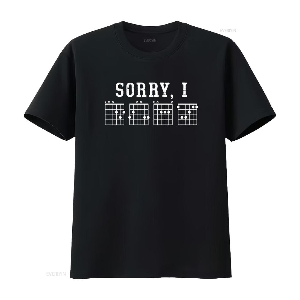 Sorry I Dont Care Guitar Chords Guitarist T Shirt vintage Washed Top For Everyday Wear streetwear designer clothes fashion