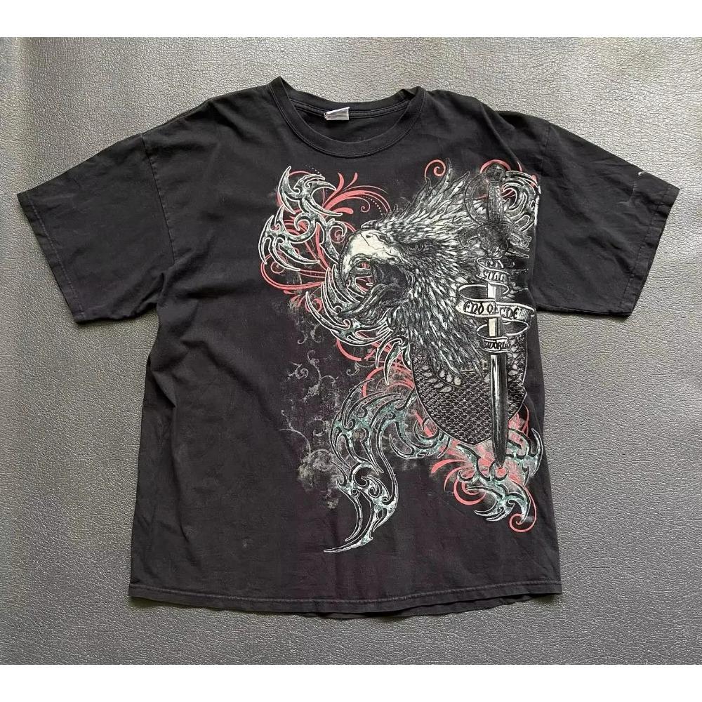 Retro Angel Wing Men Short Sleeves Harajuku High Street American Fashion T-shirt Man Women Summer Tops