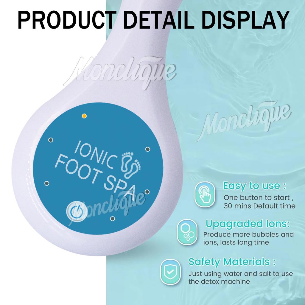 Ionic Detox Footspa Bath Machine Set Hydrogen Enhanced Foot Soak Foot Spa Bath Massage Deep Tissue Clean Vibration Arrays Aqua