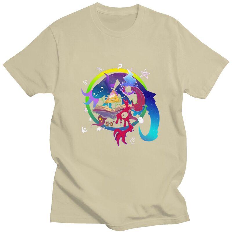 Custom Gravity Falls Printed Tshirt for Men Short Sleeve Streetwear T Shirt Fashion Cartoon T-shirts Loose Fit 100% Cotton Tee