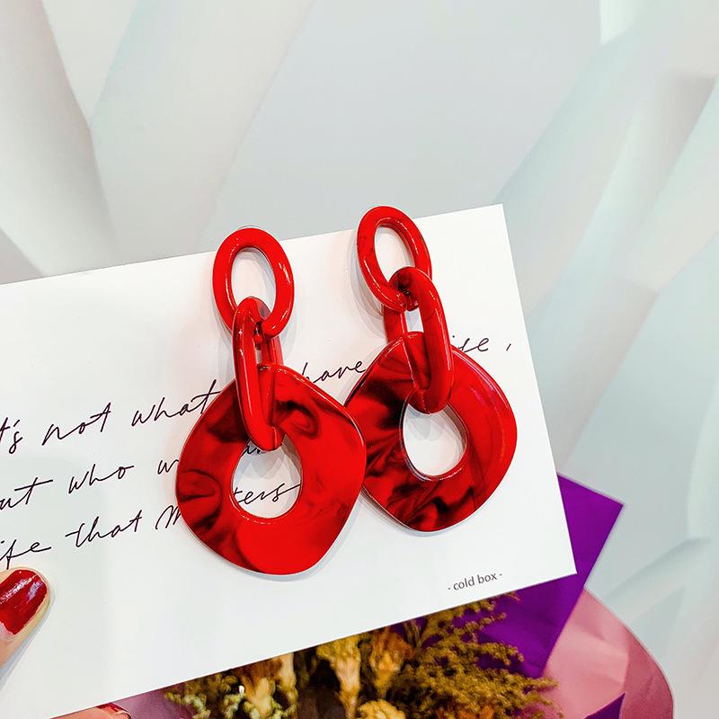 Ancola Silver Needle Red Heart Earrings – Fashionable, Luxurious & Elegant for Autumn/Winter 2025