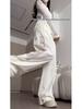 Korean Textured Cream Lace Openwork Pants - Women's Spring/Summer 2025 Petite Patchwork Casuals