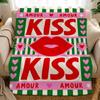 Colorful Love Quote Floral Pop Art Retro Aesthetic Throw Soft Flannel Throw Blanket For Couch Bed Sofa Warm Cozy All Season