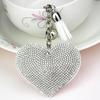 Rhinestone Heart Finger Keychain Bling Crystal Strap Pendant for Key Keychain Handbag Wallet Key Accessories Gift for Women