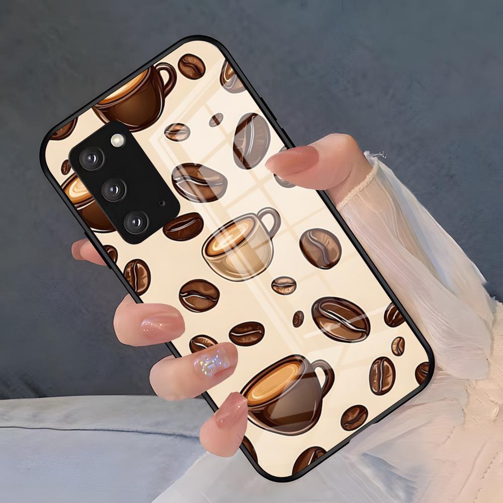 Coffee Art Phone Case For Samsung S26 S25 Plus S20 S20 Plus S22 Ultra S23 FE S21 Plus S21 Ultra Glass Cover