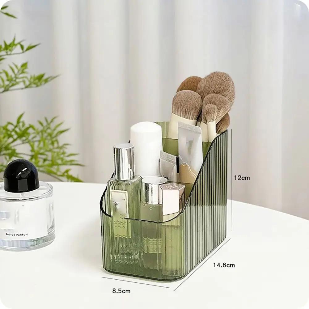 High Quality Plastic Makeup Organizer Transparent Lightweight Versatile Storage Box 3/4-Slot Washable Vanity Case
