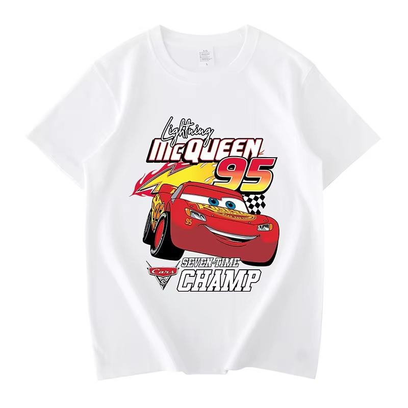 Cars Lightning McQueen Print Fashion Clothing Anime Casual TShirt Women Unisex Cotton Plus Size Loose Short Sleeve TShirt