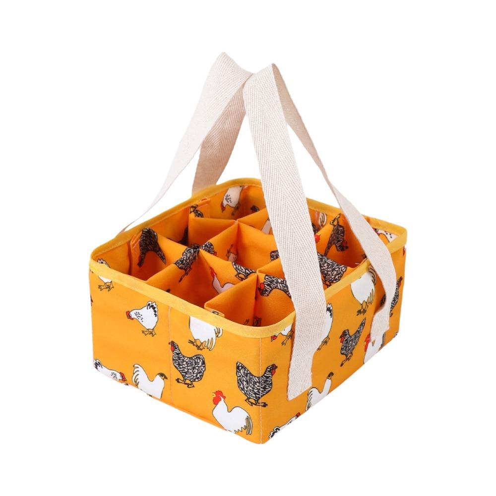 Padded Dividers Egg Collecting Basket Foldable Egg Bags Cute Egg Gathering Basket Farm Chores