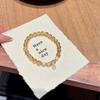 Womens Natural Citrine Freshwater Pearl Beaded Bracelet Light Luxury Style Career