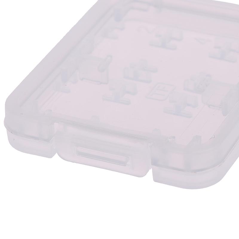 2Pcs 8 In 1 Transparent Tf Ms Memory Card Holder Plastic Case Storage Box