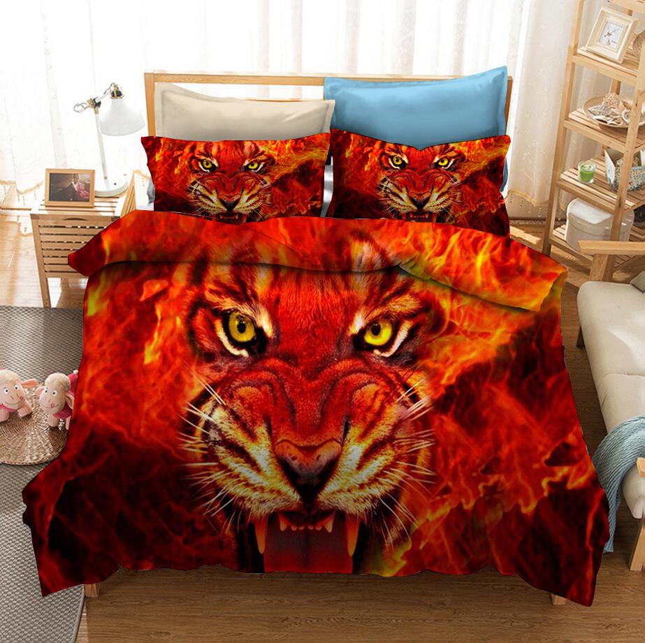 3D Fashion Digital Printing Tiger Bedding Set Children Bed Linen Set Animal Bed Duvet Cover Set Twin For Adults Boys King Size