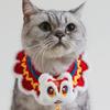 New Year Pet Bib & Woolen Scarf: Spring Festival Collar for Attracting Wealth and Blessings