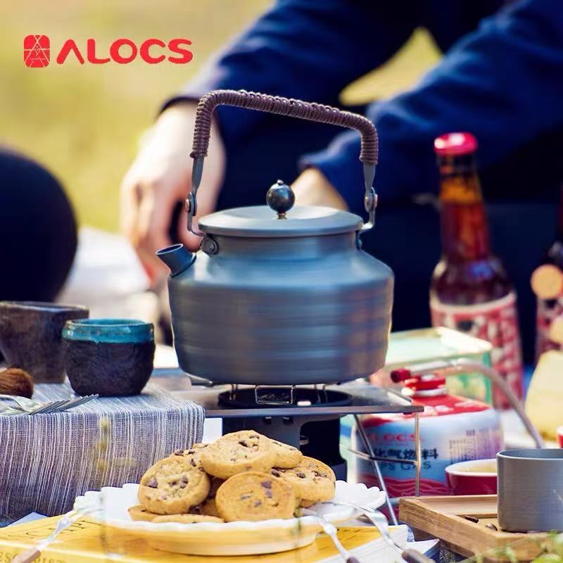 Alocs Outdoor Kettle 1.3L Camping Kettle Portable Outdoor Kettle Tea Kettle for Picnic, Camping and Hiking