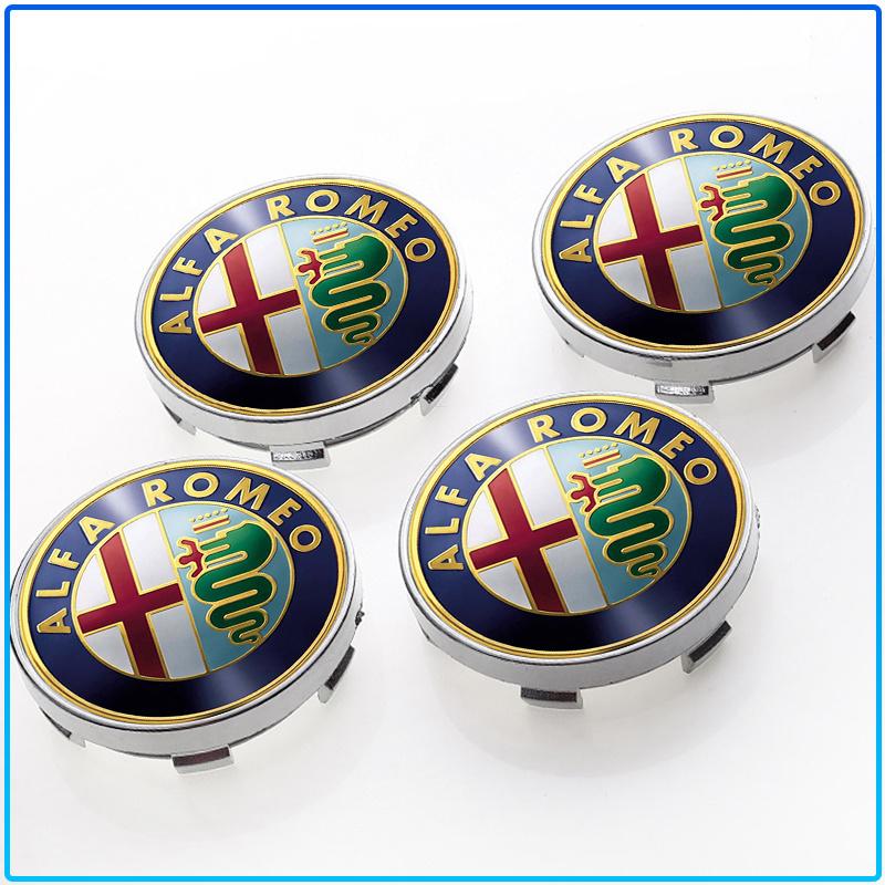 Für Alfa Romeo 147 159 156 Giulietta Giulia Mito Spider Alpha NKopfstütze 4 Stück 60MM Auto Radnabenkappe Auto Zubehör
