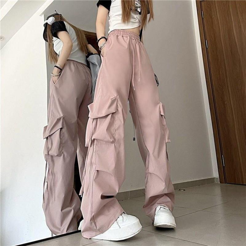 Womens Black Cargo Pants 2026 Lightweight Loose Fit Windproof Waterproof Hiking Trousers Petite