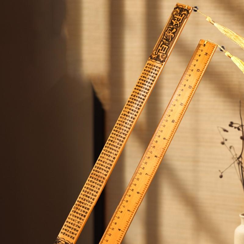 Natural Wooden Teacher Ruler For School Use Accurate Grading Scale Crafted From Sustainable Bamboo Material