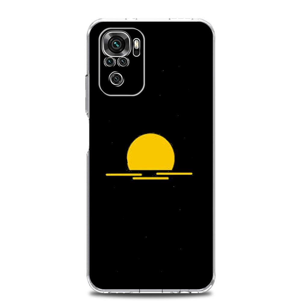 Capa de Celular Minimalista Desenho Sol Lua Para Xiaomi Redmi Note 15 14 13 12 4G 10 11 Pro Plus 5G 14C 13C 12C 10C 9A