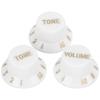 3Pcs Guitar Control Knob 1 Volume 2 Tone Fit Top Plastic Set Kit for Electric Bass GD73