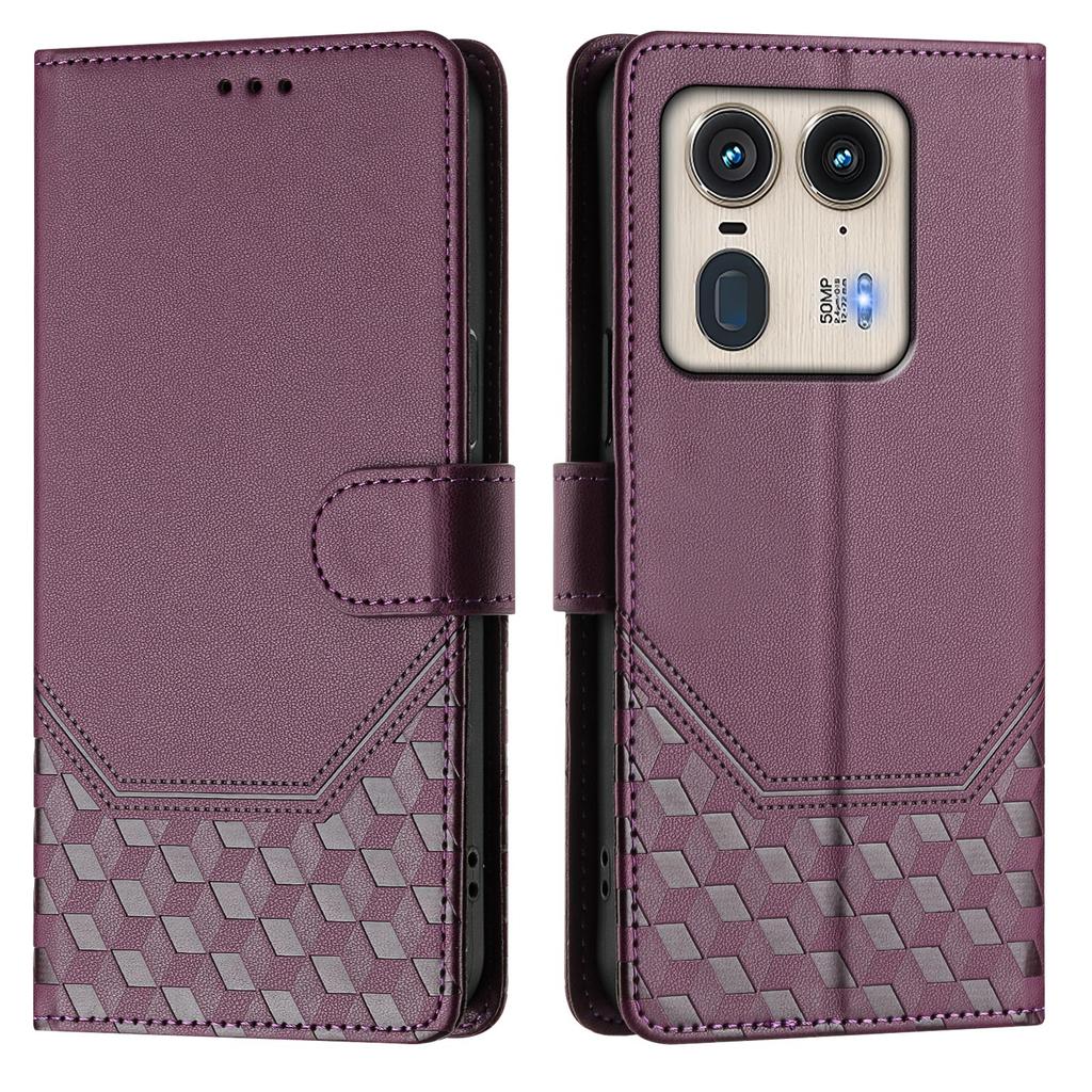 Luxury Honeycomb Leather Phone Case For Motorola Edge 30 40 Neo 50 60 Pro 70 Edge S30 X30 Card Wallet Phone Protect Cover